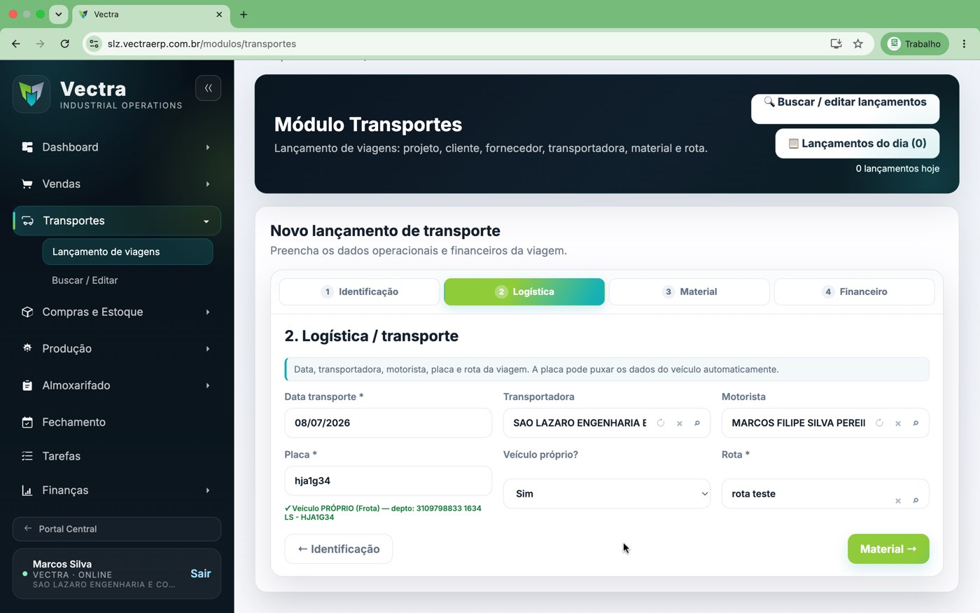 Transportes & fretes